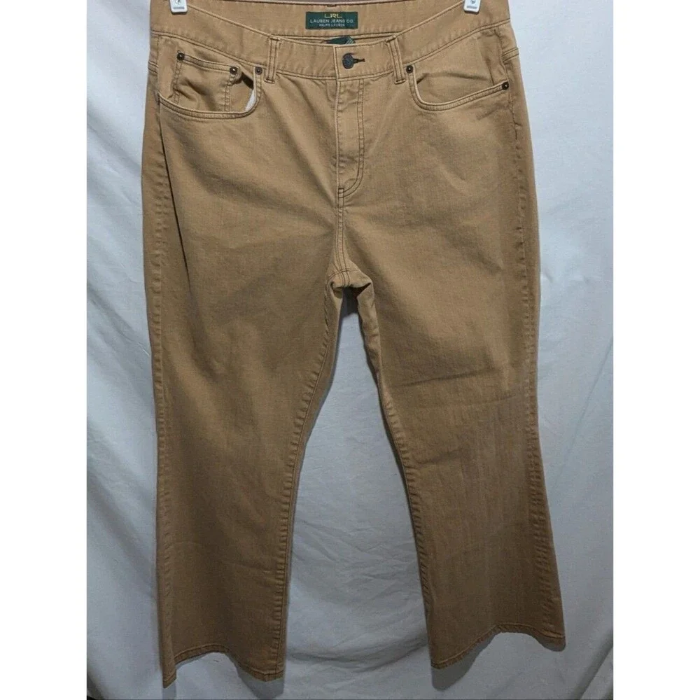 Lauren Ralph Lauren LRL Jeans Tan Classic Boot Cut Size 14